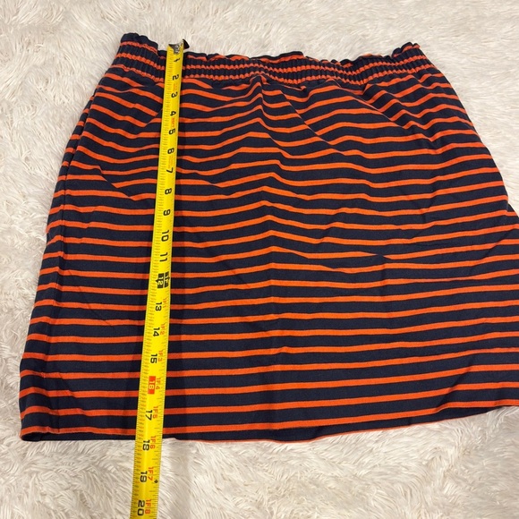 J. Crew Red Blue Striped Elastic Waist Skirt woman’s Size 10 - Picture 2 of 9
